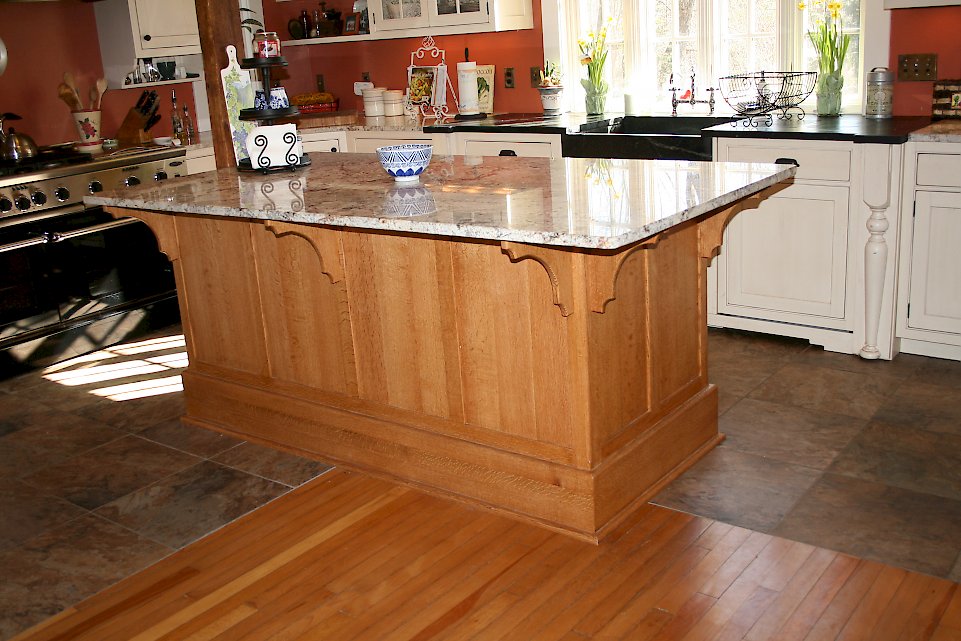 Granite counter-top on the island.