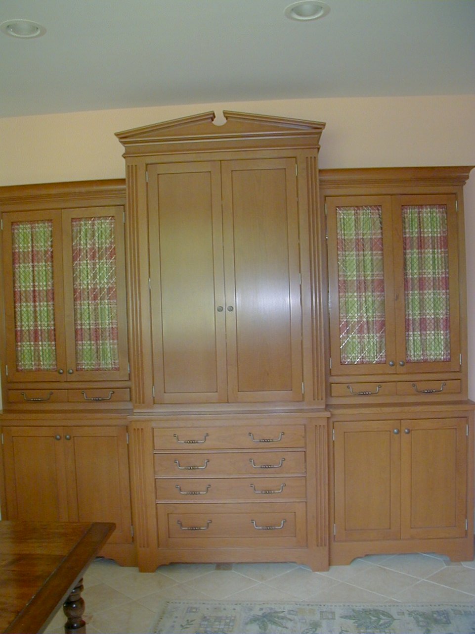 Front view of the cherry hutch.