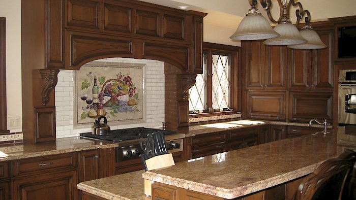 Wood-Mode kitchen with an Oxford finish and Barcelona Raised door style.